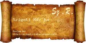 Szigeti Réka névjegykártya